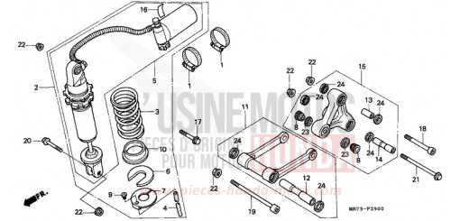 COUSSIN ARRIERE VFR750RK de 1989